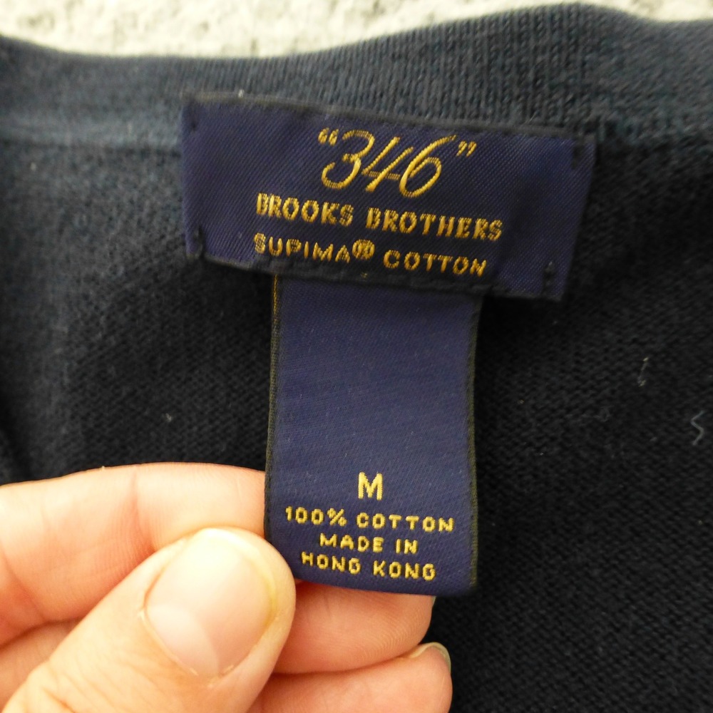 Brooks Brothers 346 Cardigan Sweater Womens Medium Navy Blue Supima Cotton - Picture 2 of 6